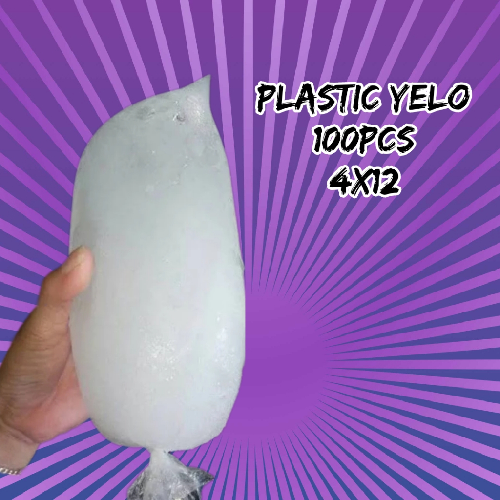 TWG-JK Packaging 100pcs/Pack Ice Water Plastic 4*12 Plastic Yelo ...