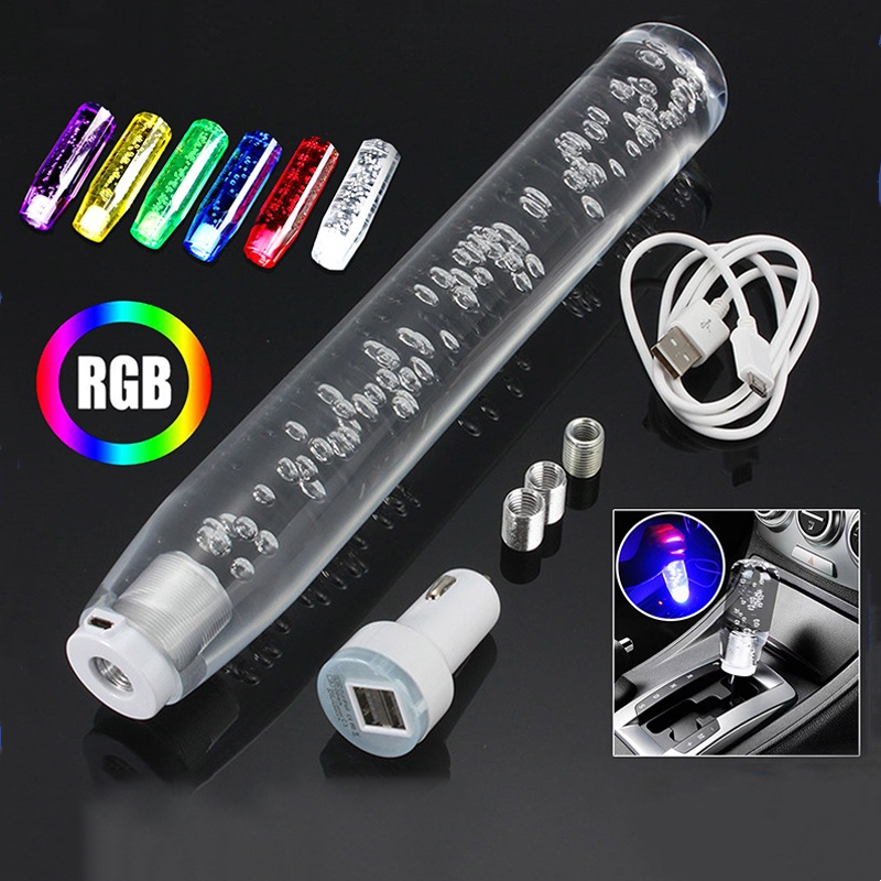 Car Shift Knob Extender Universal LED Crystal Shift Knob with USB ...