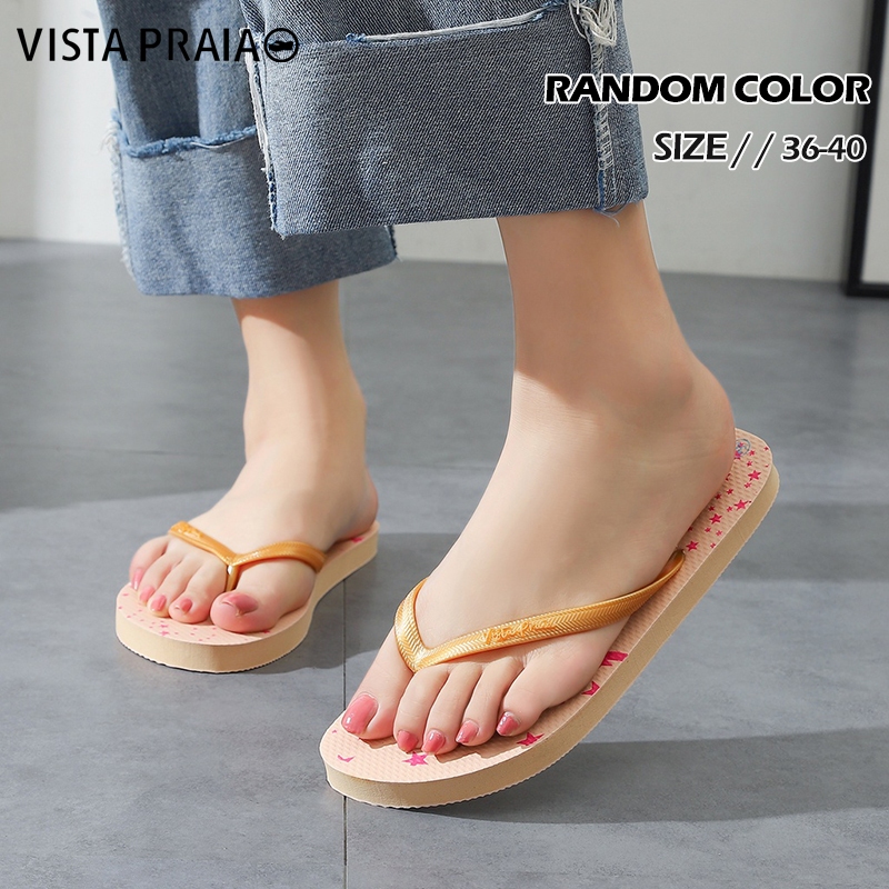 Vista Praia Slim Waterproof COD Thin Flat Flip Flops For Woman Slipper ...