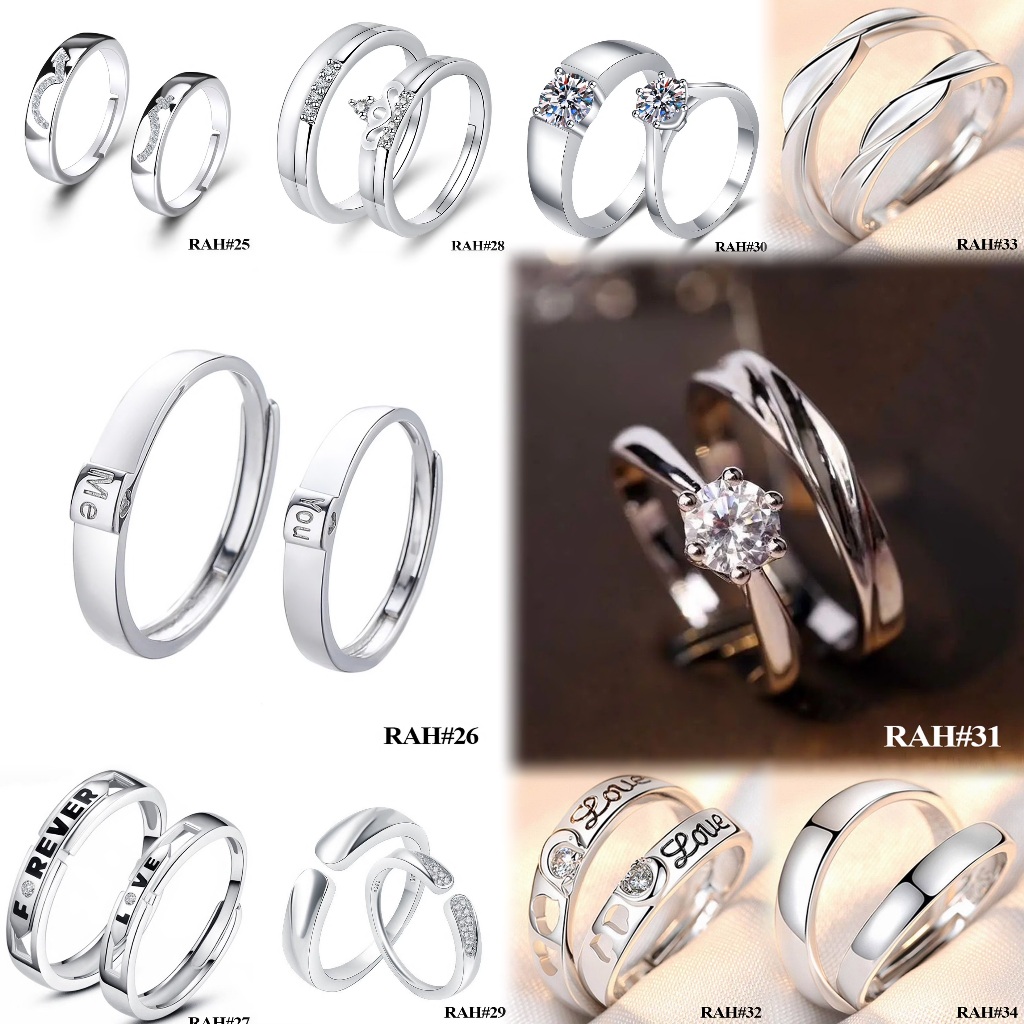 Silver plated adjustable unisex couple ring (RAH) | Shopee Philippines