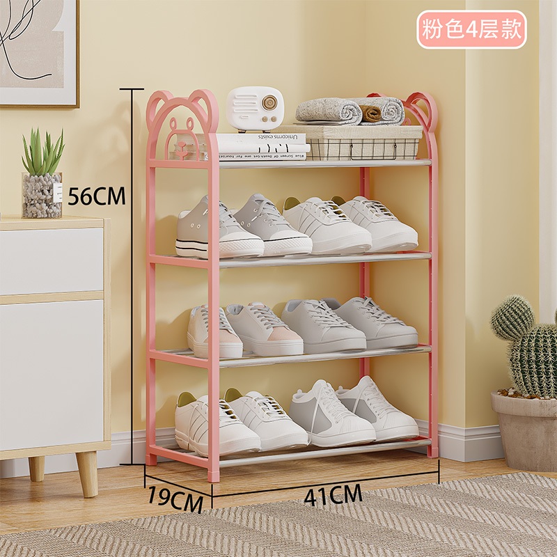 4 Layer Shoes Rack Tier Colored Stainless steel Shoes Organizer Storage ...