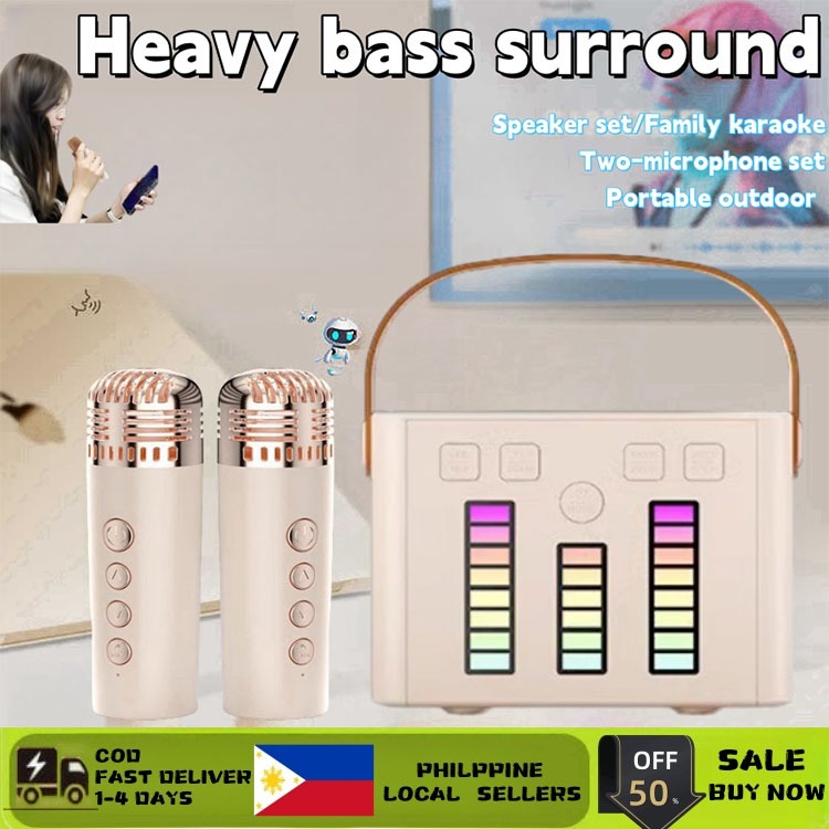 Portable bluetooth speaker with mic 3D Stereo Amplifier SmartWireless ...