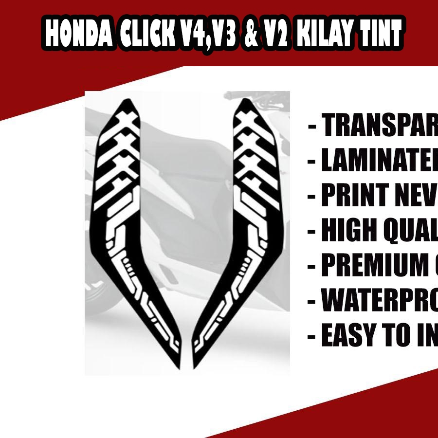 HONDA CLICK V4, V3, and V2 KILAY TINT CROSS DESIGN /HONDA CLICK DECALS ...