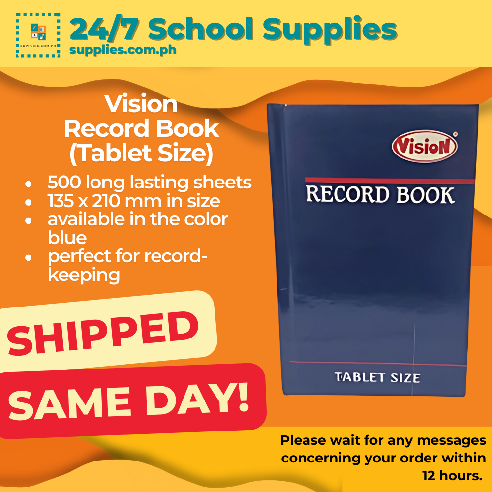 Vision Official Log Book Tablet Size 135X210Mm 300 Pages - Blue ...
