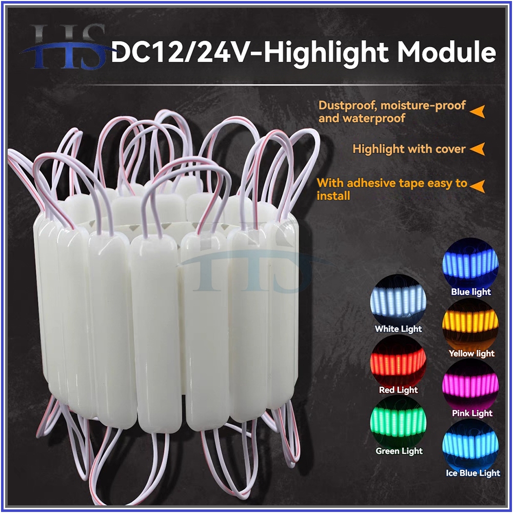 HS 10pcs Car Motorcycle Parts Accessories New Design Module Long 7C LED ...