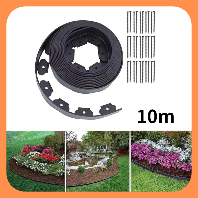Lawn Edging Easy To Install Pe Plastic Garden Edging Kit With Sturdy ...