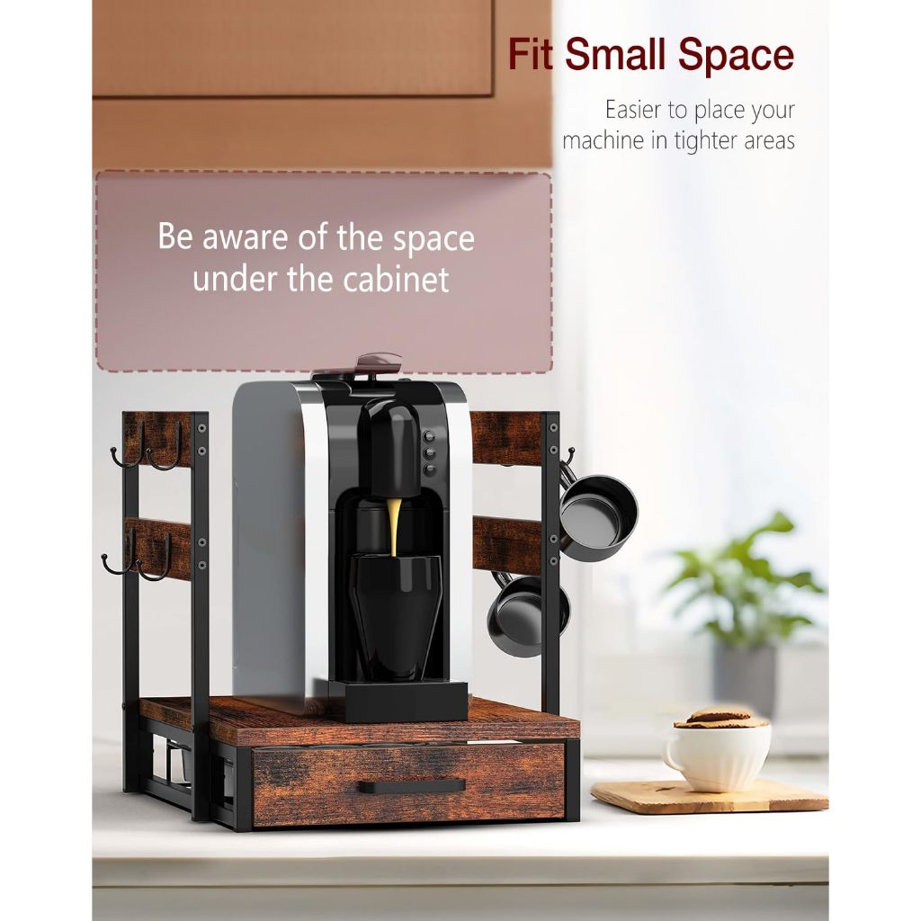Coffee Rack Organizer Wooden Syrup Organizer Condiments Organizer ...