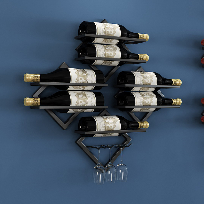 Black/Gold/White Creative Folding European Style Wall-mounted Wine Rack ...