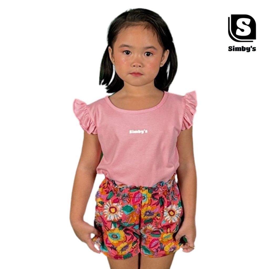 Campana Girls Luna Solid Shorts - Deep Pink Chambray main image 1