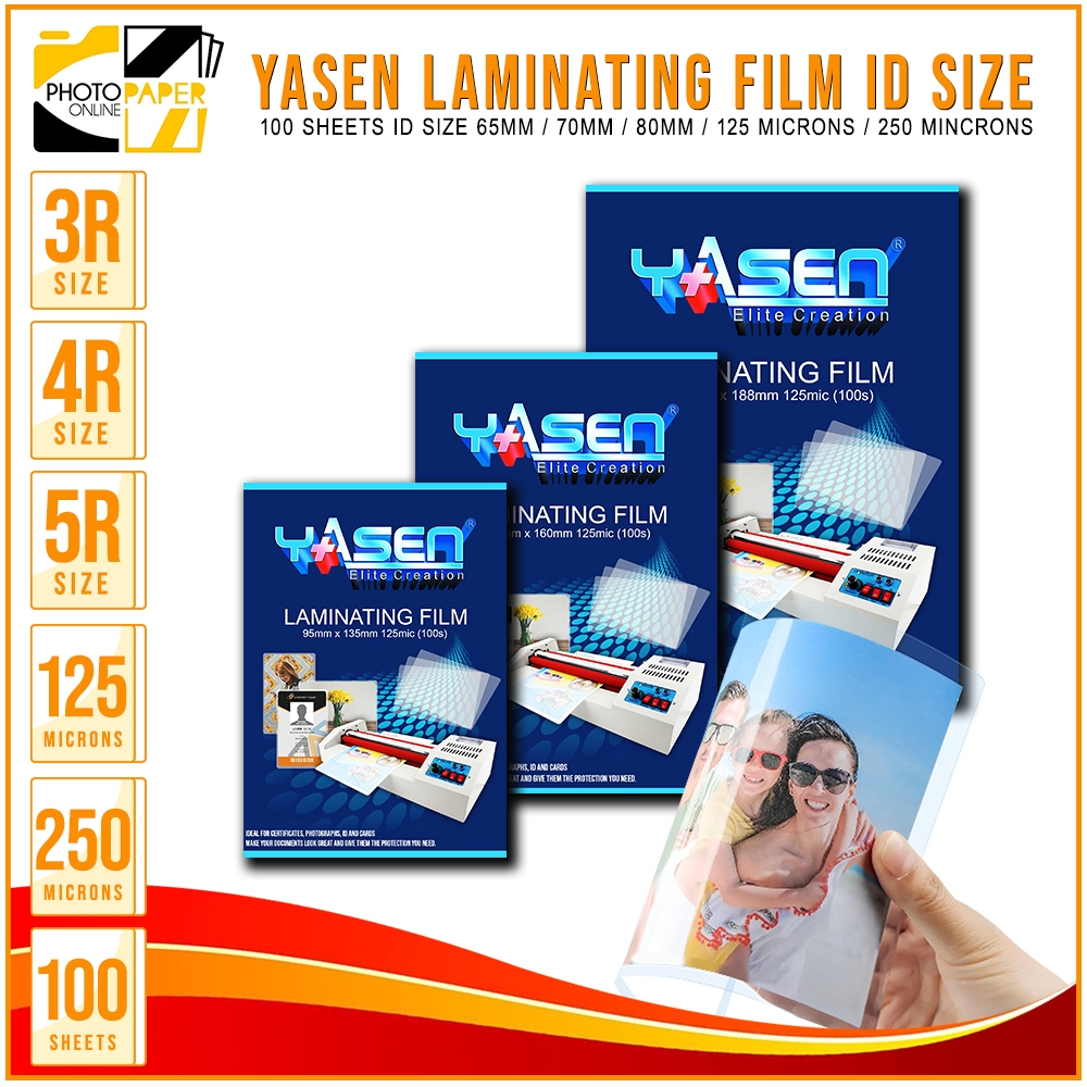 Yasen Laminating Film Photo Size 3R 4R 5R Photo Size 125 and 250 ...