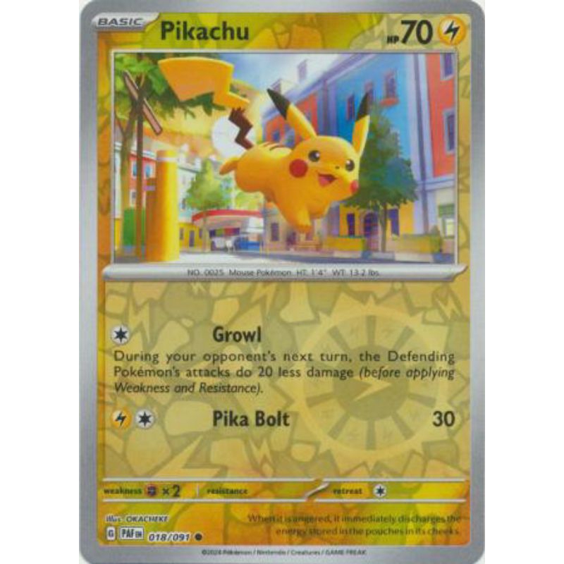 Pokemon Card, Pikachu 018/091, Common Reverse Holo. (ENGLISH TYPE ...