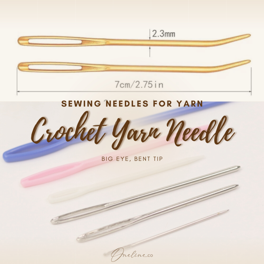 Aluminum, Plastic & Steel yarn Needles | big eye bent tip Weave Knit ...