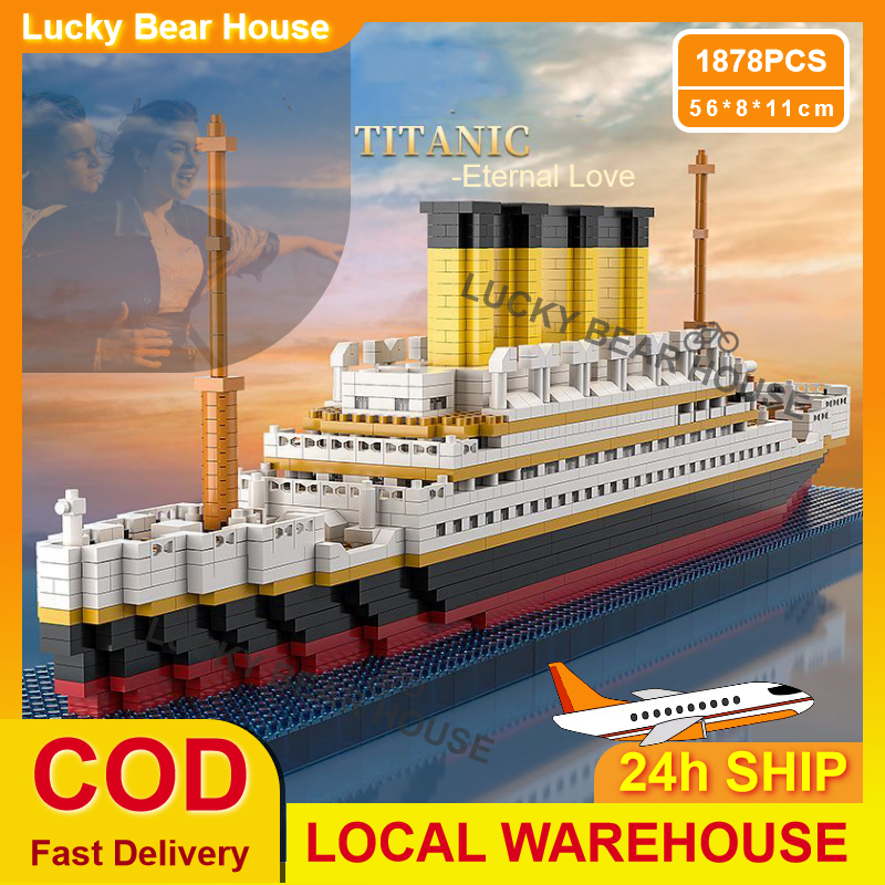 1870Pcs Titanic Building Block Assembly toys Children ship model Puzzle ...