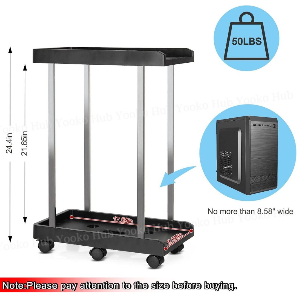 3 Layers CPU Stand Heavy Duty 2-Tier CPU Holder Desktop Computer Tower ...