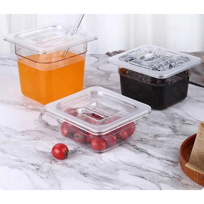 Food Pan Milktea Pearl Container Sinker Canister with Lid Acrylic Clear ...