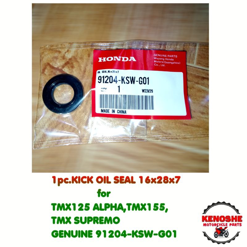 1pc.KICK OIL SEAL 16x28x7 for TMX125 ALPHA,TMX155,TMX SUPREMO (GENUINE ...