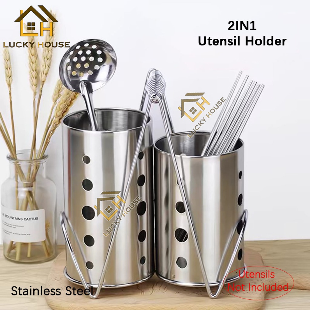9772# Utensil Holder Stainless Steel Chopstick And Spoon Holder Blocks ...