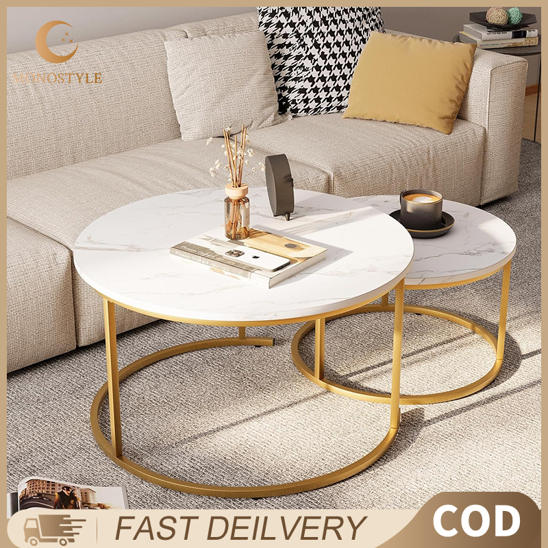 MONOSTYLE Modern Round Coffee Table Center Table for Living Room ...