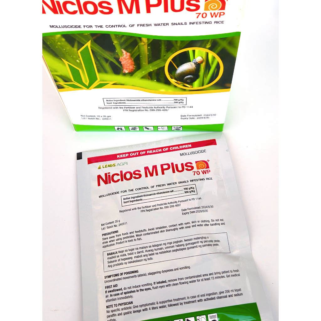 Niclos M Plus Molluscide 1sachet 35g Pamatay Kuhol Leads Agri | Shopee ...