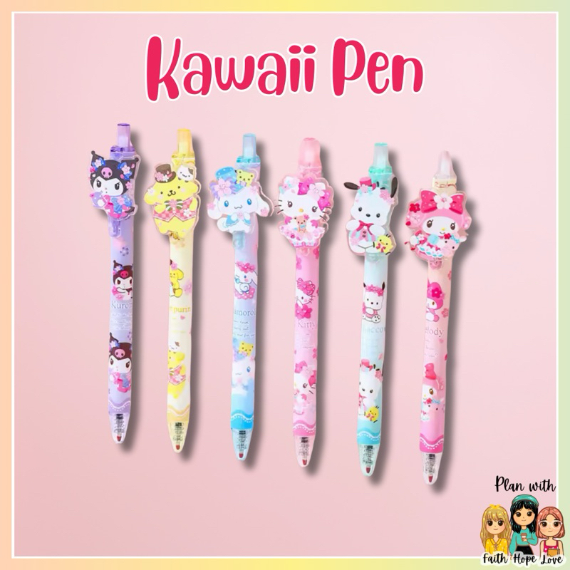 PWFHL Sanrio Cartoon Gel Pen – 0.5mm Black Ink with Cute Sakura Sanrio ...