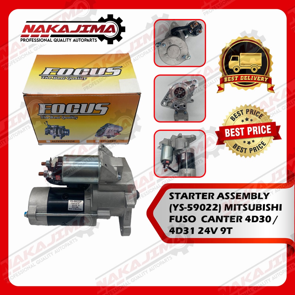 STARTER ASSEMBLY (YS-59022) MITSUBISHI FUSO CANTER 4D31 / 4D32 24V 9T ...
