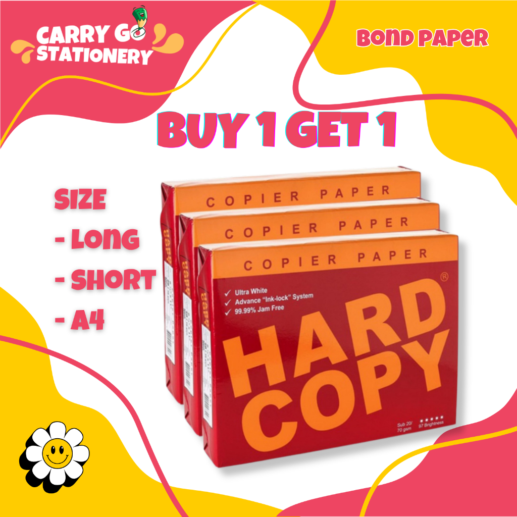 Buy1 Take1 Hard Copy Premium Bond Paper Short / A4 / Long 70gsm 500 ...