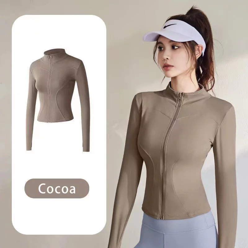 Women's Long Sleeve Dri-FIT Yoga & Running Jacket – Slim Fit Gym Top ...