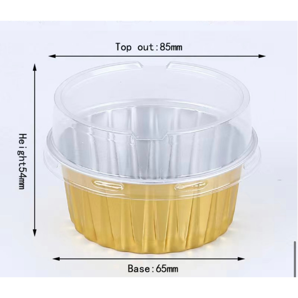 10pcs Dessert Round Heart Rectangle Cups with Lid Aluminum Foil ...