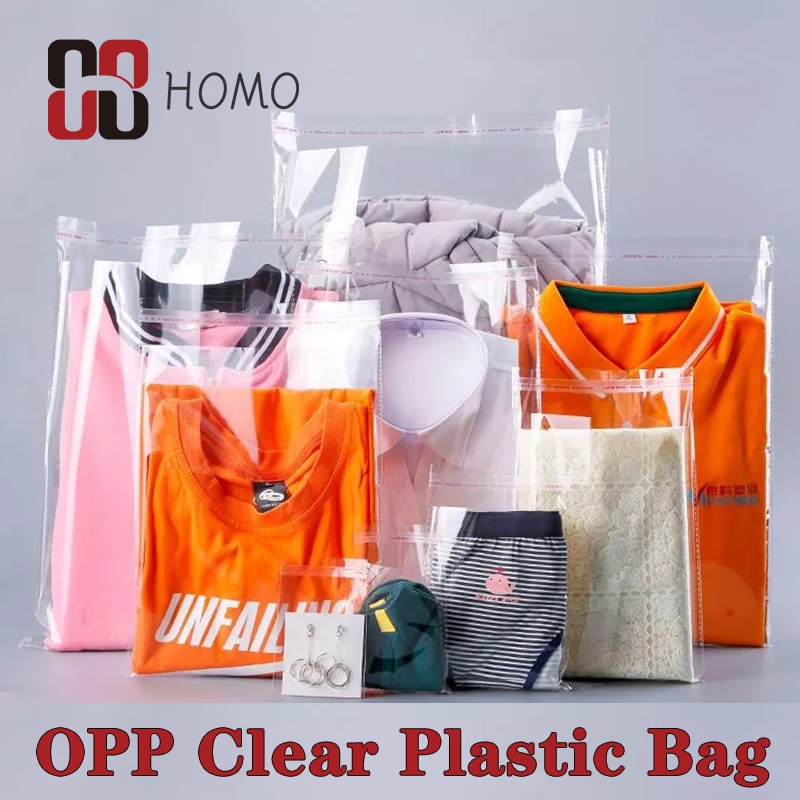 （100Pcs） OPP Plastic Clear Transparent OPP Self-Adhesive Seal Poly Bags ...