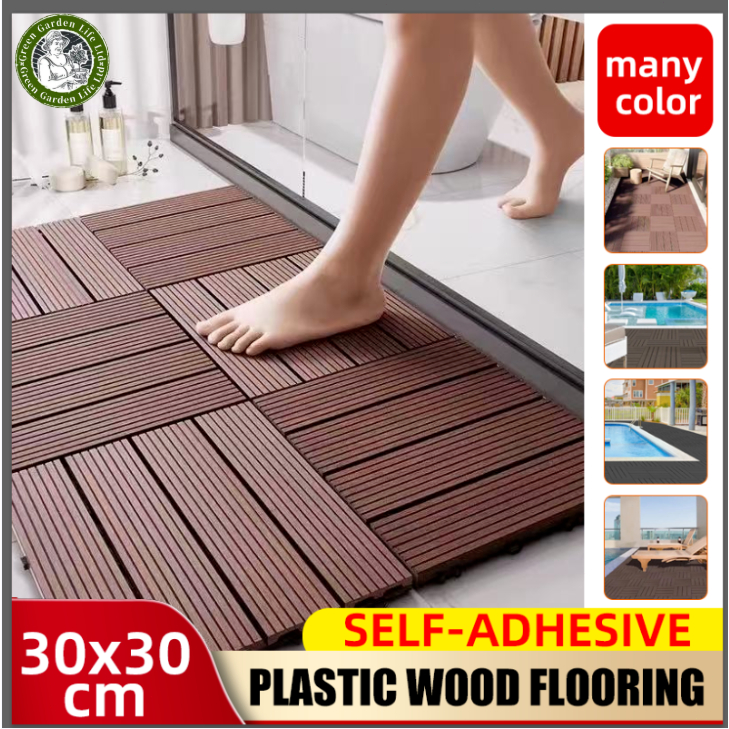 【PH STOCK】PVC 30×30CM Interlocking Deck Tiles DIY Floor Waterproof ...