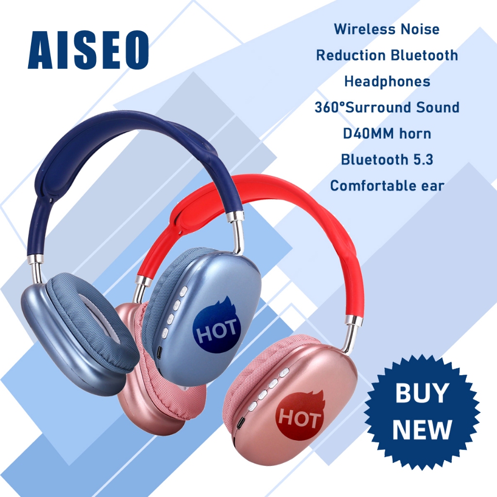 P9 Noise Canceling Over-Ear Bluetooth Wireless Headphones with Microphone  Audio Earbuds P9 Case