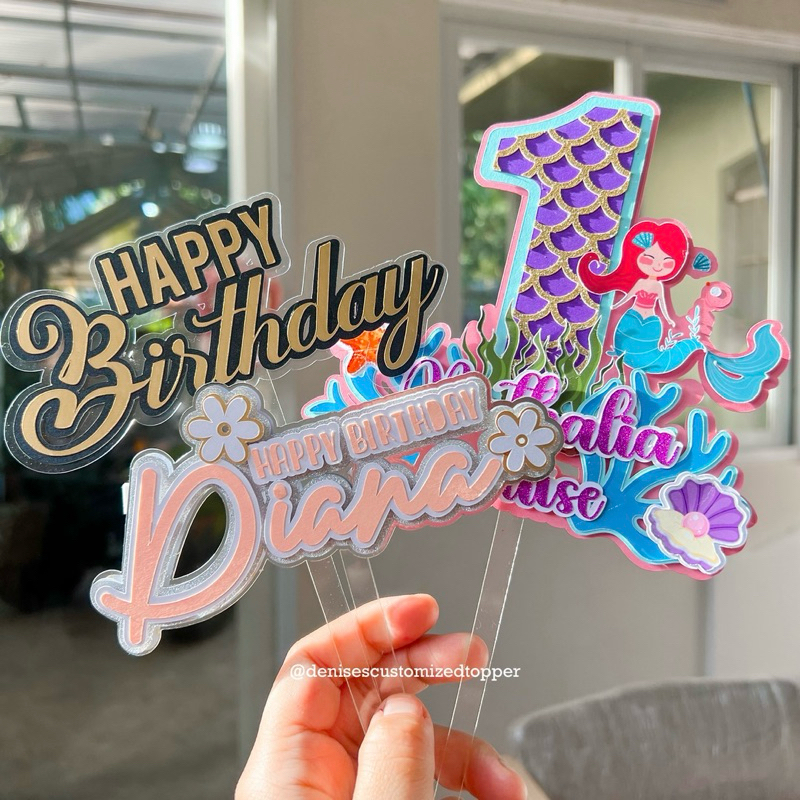 Customized CARDSTOCK TOPPERS/ CARDSTOCK CAKE TOPPER with FREE ACRYLIC ...