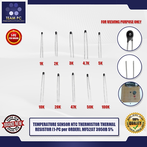 TEAM PC TEMPERATURE SENSOR NTC THERMISTOR THERMAL RESISTOR (1-PC per ...