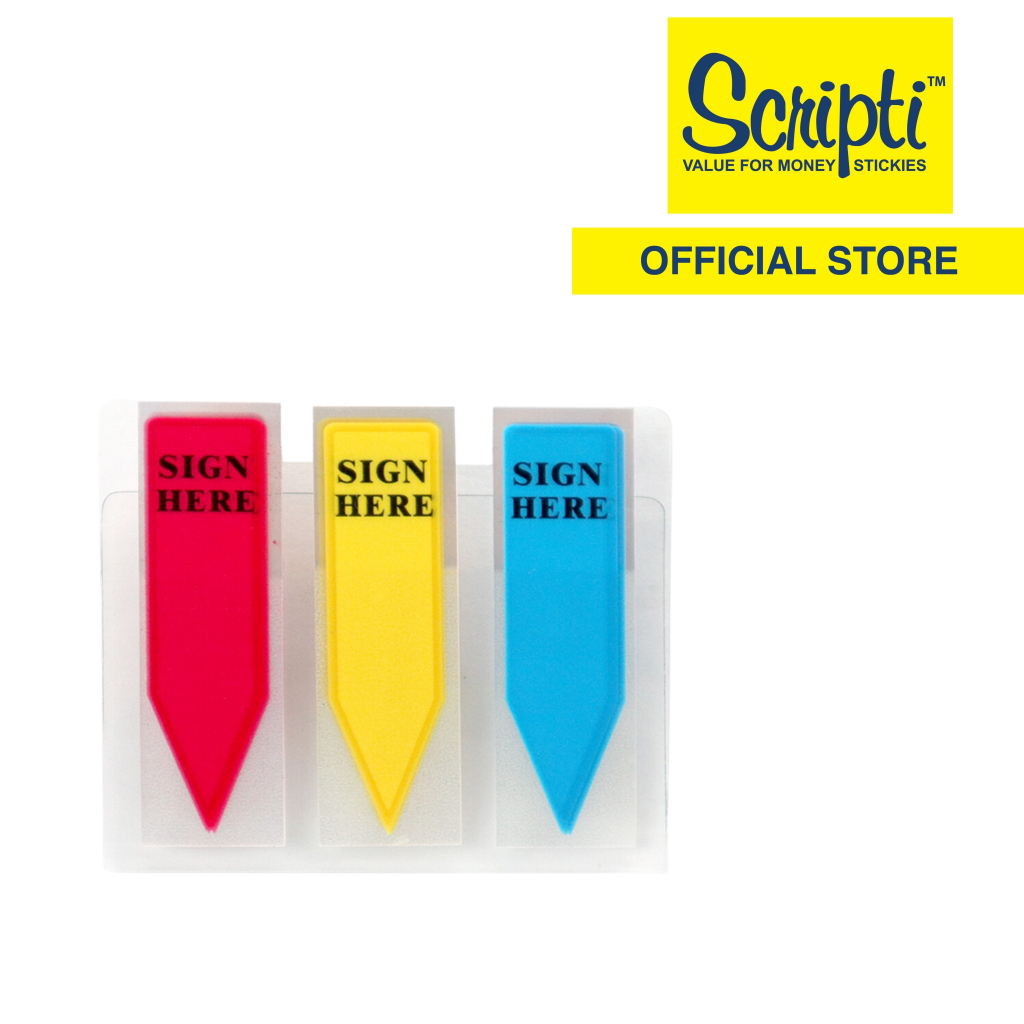 SCRIPTI Sign Here Tape Flag | 48x15mm | 3 colors | 46114 46113 | Shopee ...