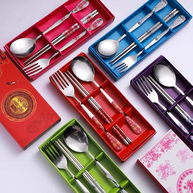Creative Gift Cutlery Chopstick Spoon Fork Set Package Souvenir Gift ...