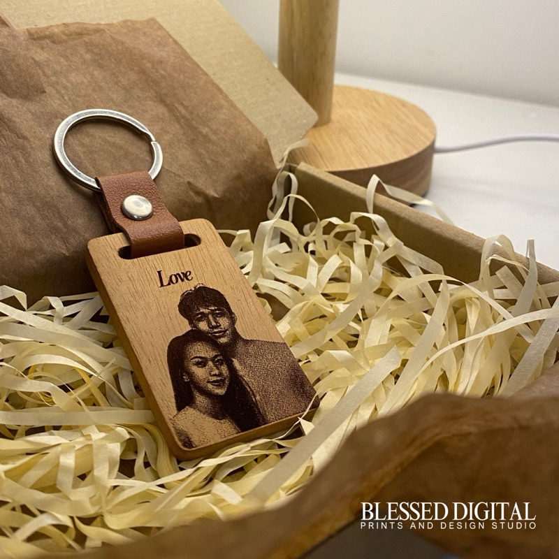 BLESEDDIGITAL PERSONALIZED WOODEN ENGRAVED KEYCHAIN WITH FREE BOX ...