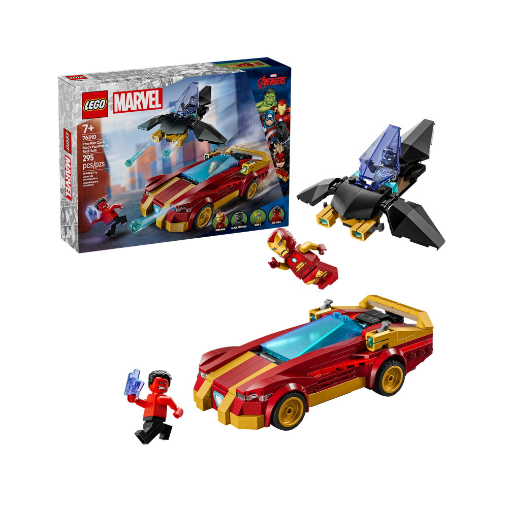 LEGO Marvel Superheroes 76310 Iron Man Car & Black Panther vs. Red Hul ...