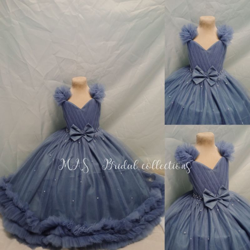 TRENDY RAFFLES GOWN FOR KIDS /FLOWER GIRL GOWN | Shopee Philippines