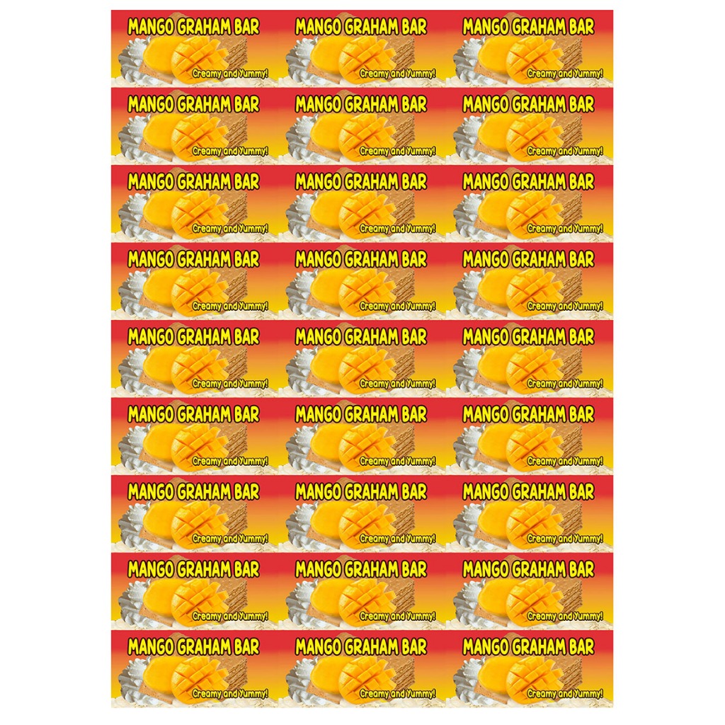 READY TO USE STICKER LABELS FOR MANGO GRAHAM BARS (GENERIC NOT EDITABLE ...