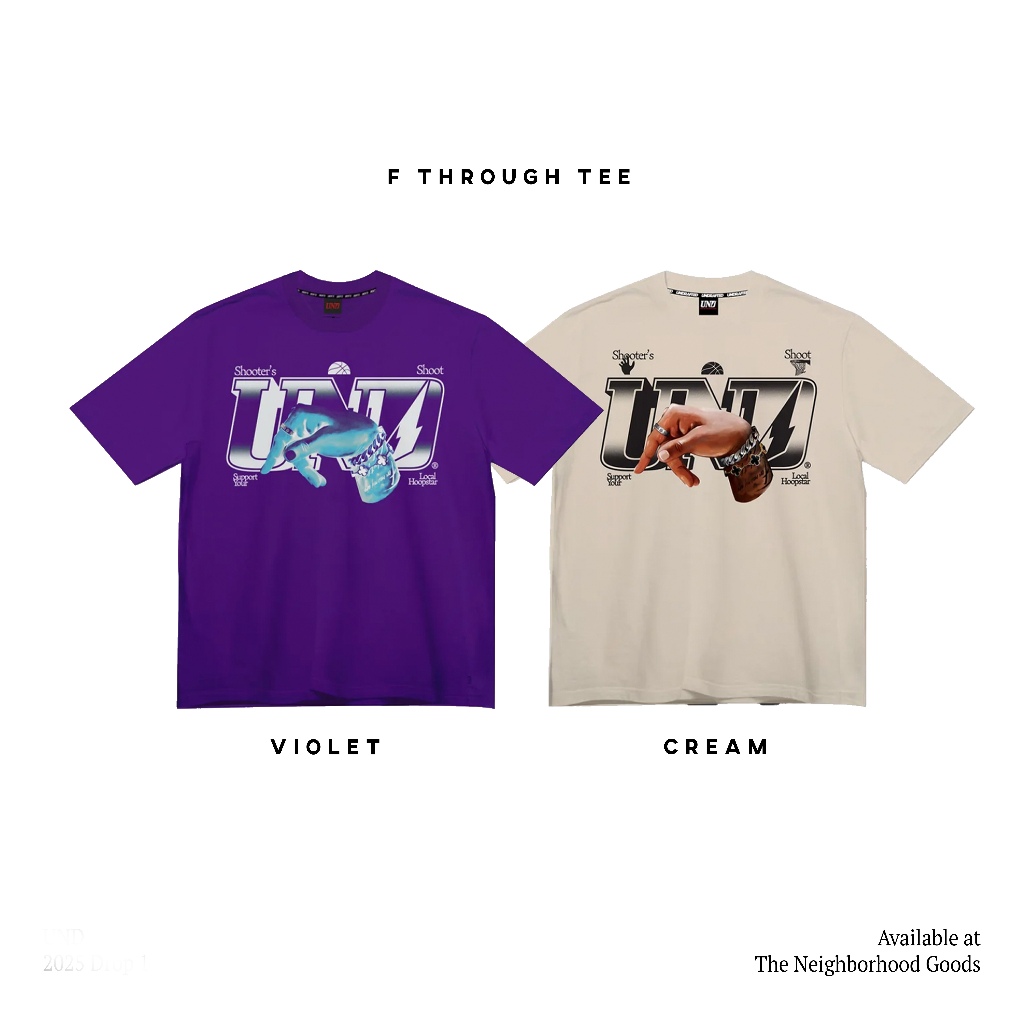 UNDRAFTED UND F Through Tee in Violet & Cream w/ FREE STICKERS | Shopee ...