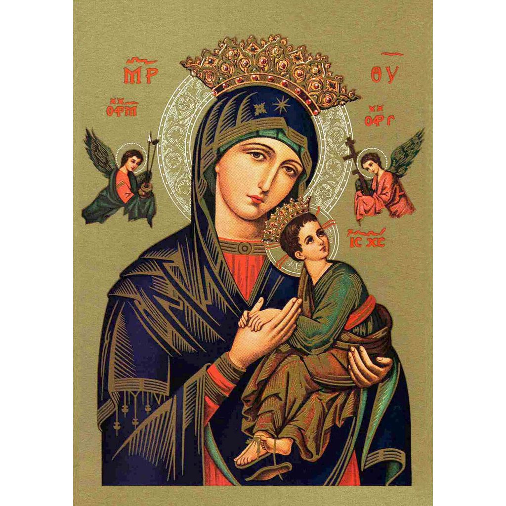 Our Lady Of Perpetual Help religious prints on canvas with wood frame ...