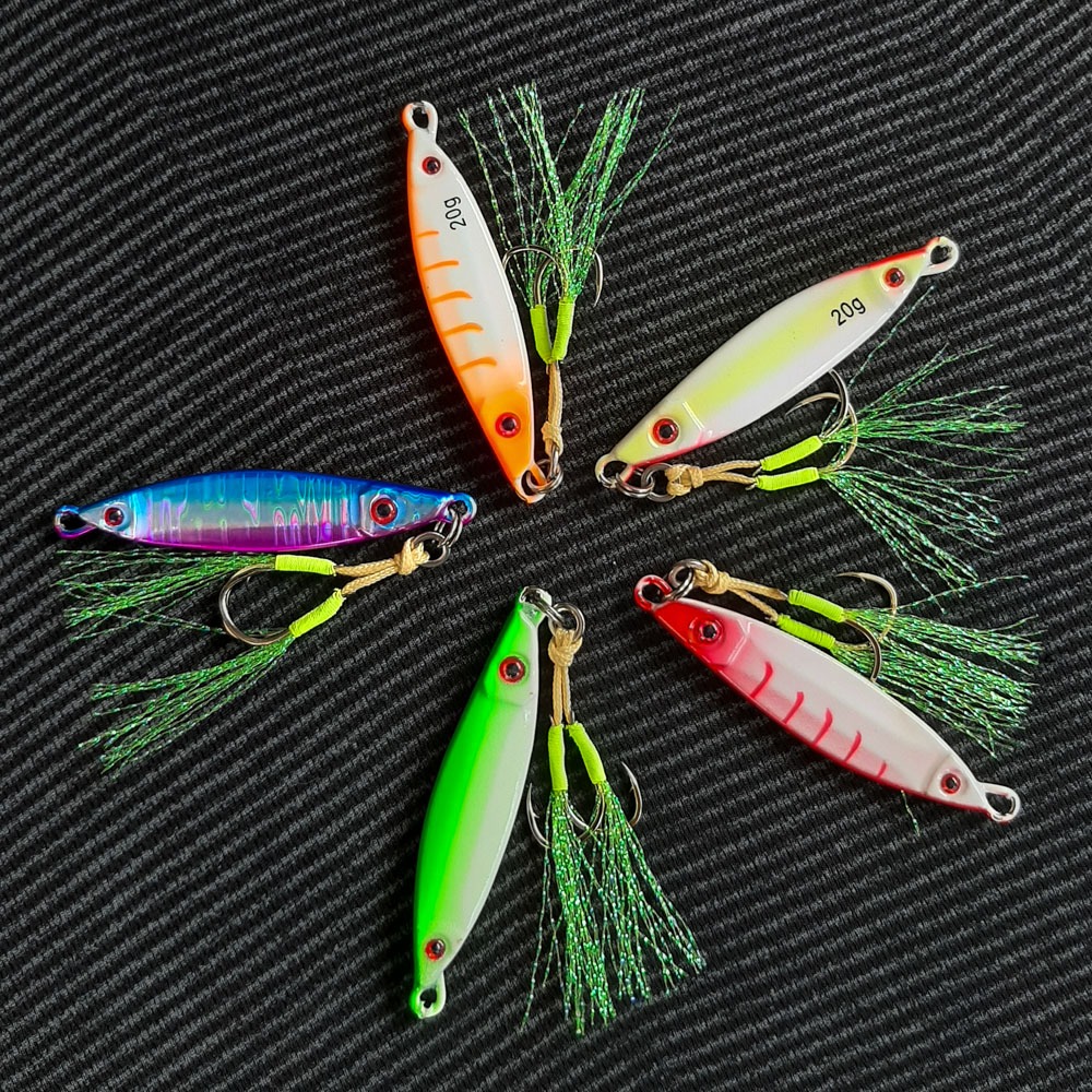 DOUBLE-HEAD 20g 30g Luminous Slow Metal Jig Lure Small Saltwater ...