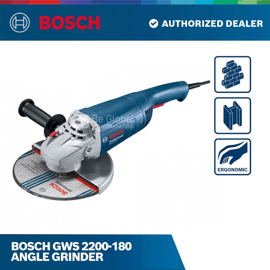 Bosch GWS 2200-180 Angle Grinder - Power Tool/Home Improvement | Shopee ...