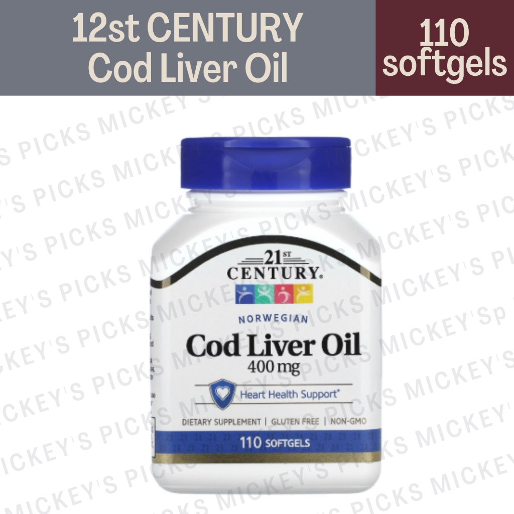 Norwegian Cod Liver Oil, 400 mg, 110 Softgels by 21st Century | Shopee ...