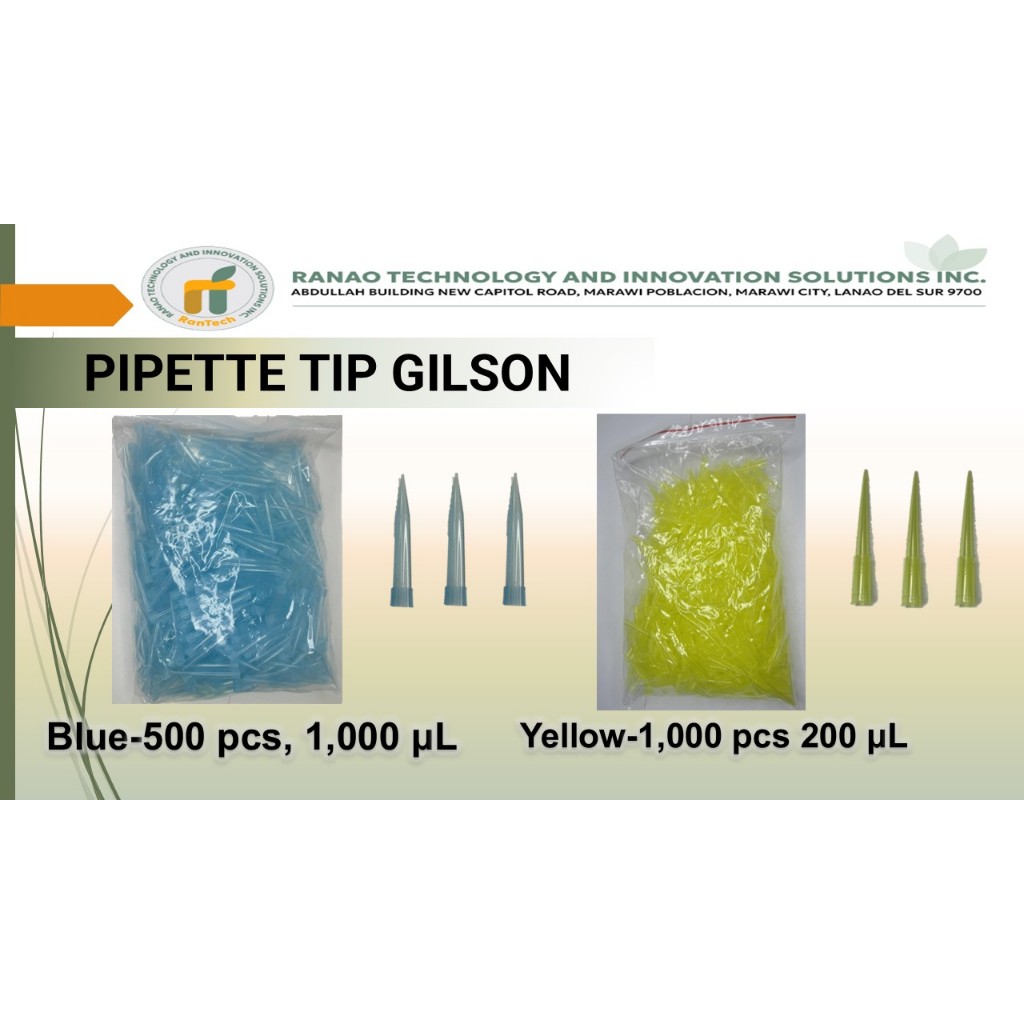 PIPPETE TIPS (GILSON) Blue-500 pcs, 1,000 μL/ Yellow-1,000 pcs 200 μL ...