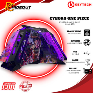 Keytech CYBORG Gaming PC Case - Gear 5 Luffy Themed w/Free 6 RGB Fans ...