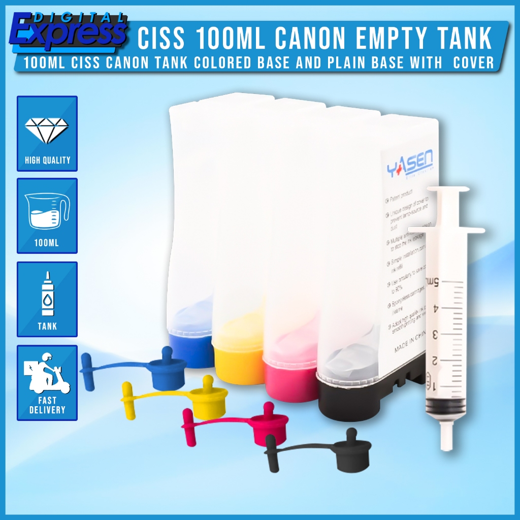 Canon 100ml CISS Empty Ink Tank Colored Base Cover for Liquid Base Inks ...