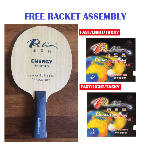 Free Racket Assembly Palio Energy 05 Carbon Blade + CJ8000 Rubber ...