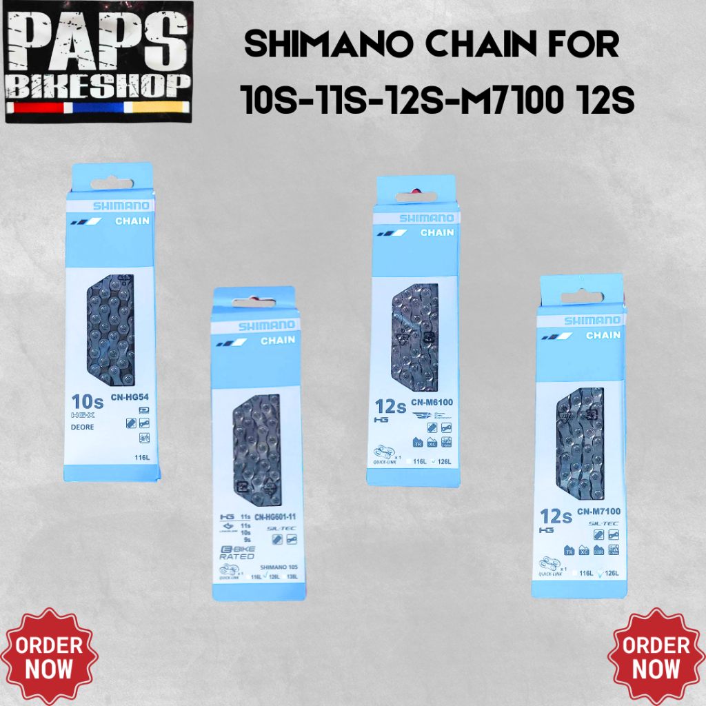 SHIMANO CHAIN FOR 10S-11S-12S-M7100 12S FOR MOUNTAIN BIKE | Shopee ...