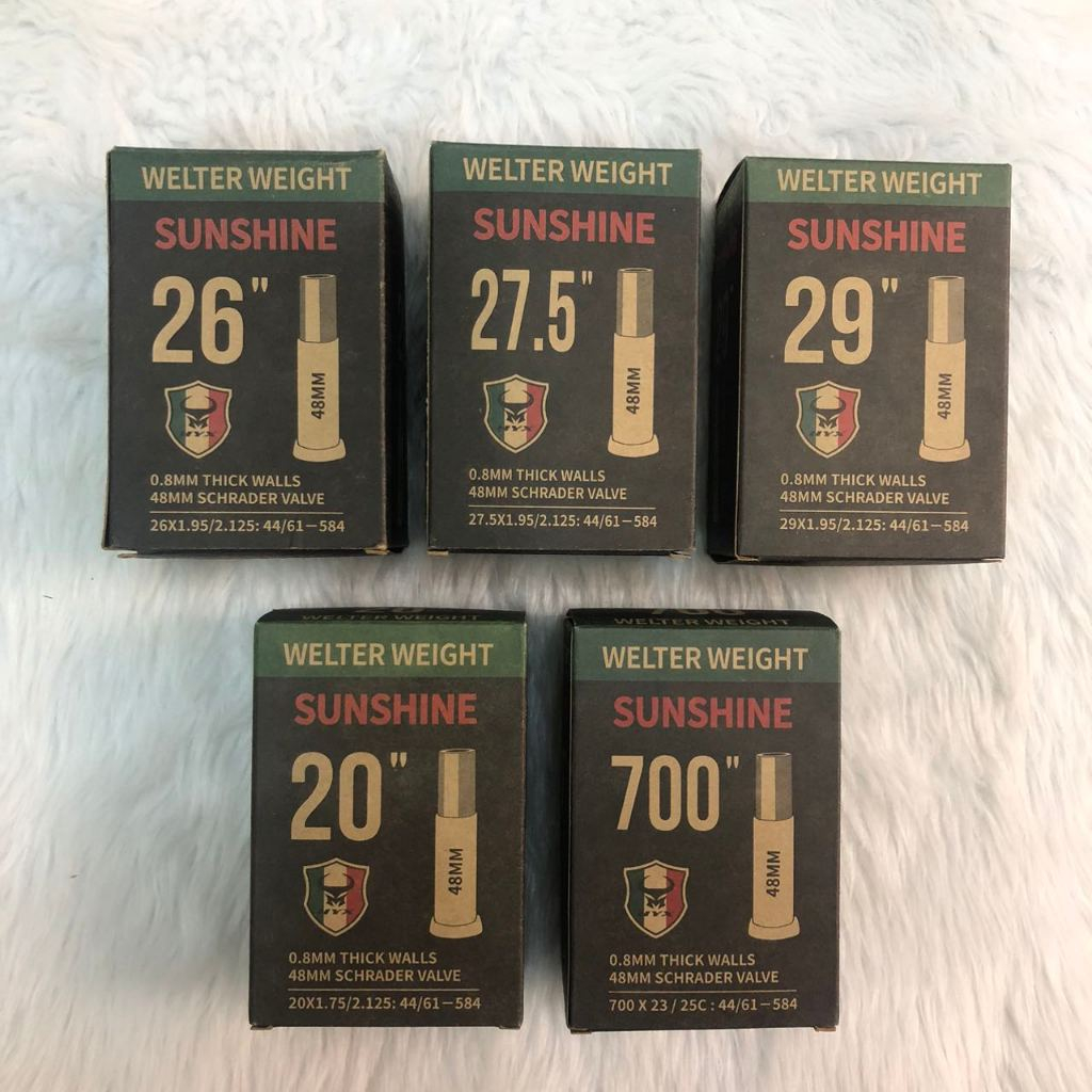 RAPIDRIDES SUNSHINE bike inner tube 26/27.5/29 0.8mm thick walls 48mm ...